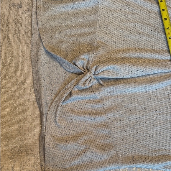 INC International Concepts Short Sleeve Knotted Top - Gray glittery. - Picture 7 of 8